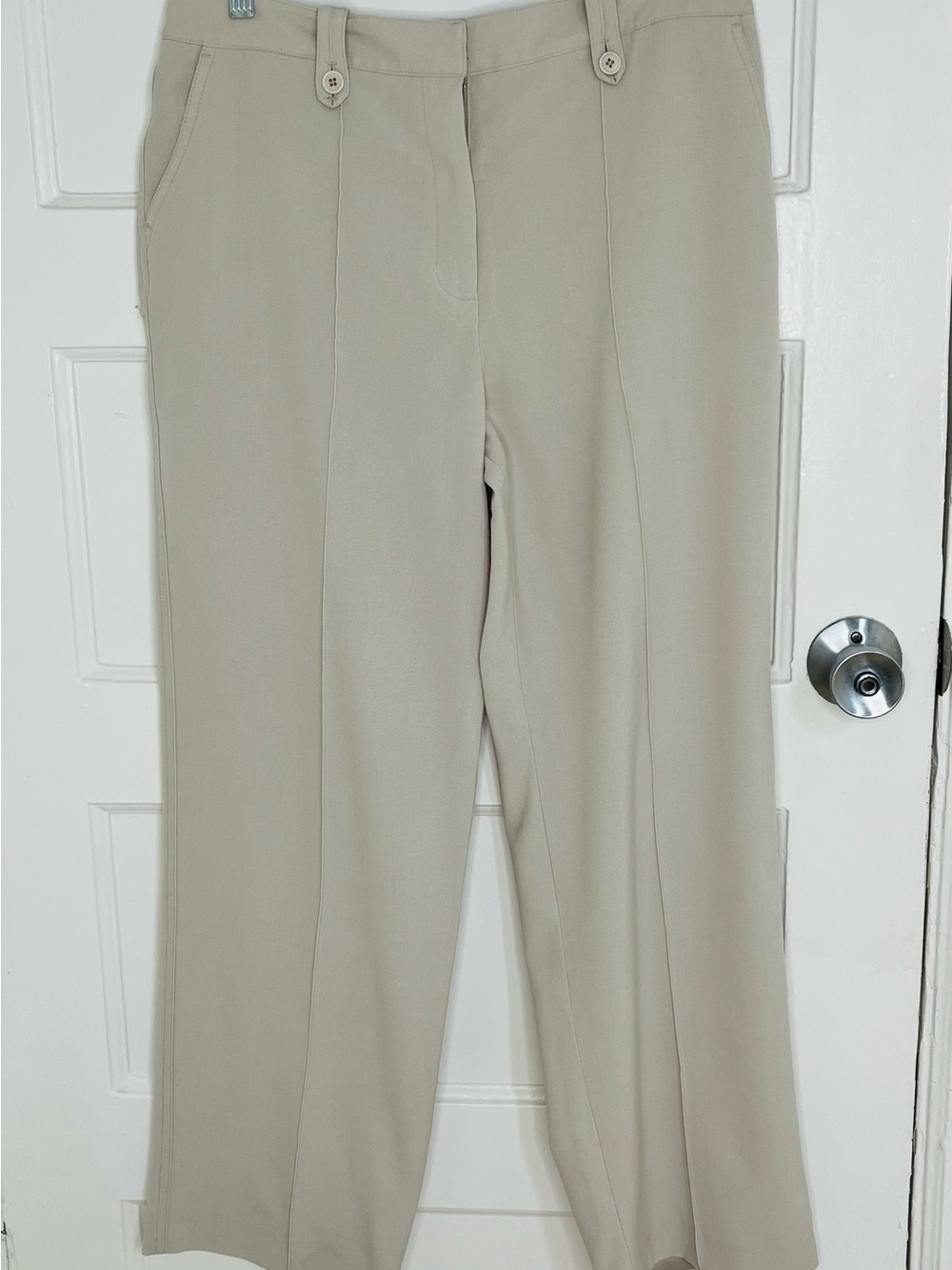 Larry Levine Women's Straight-Leg Pants in Light Taupe Size 12P